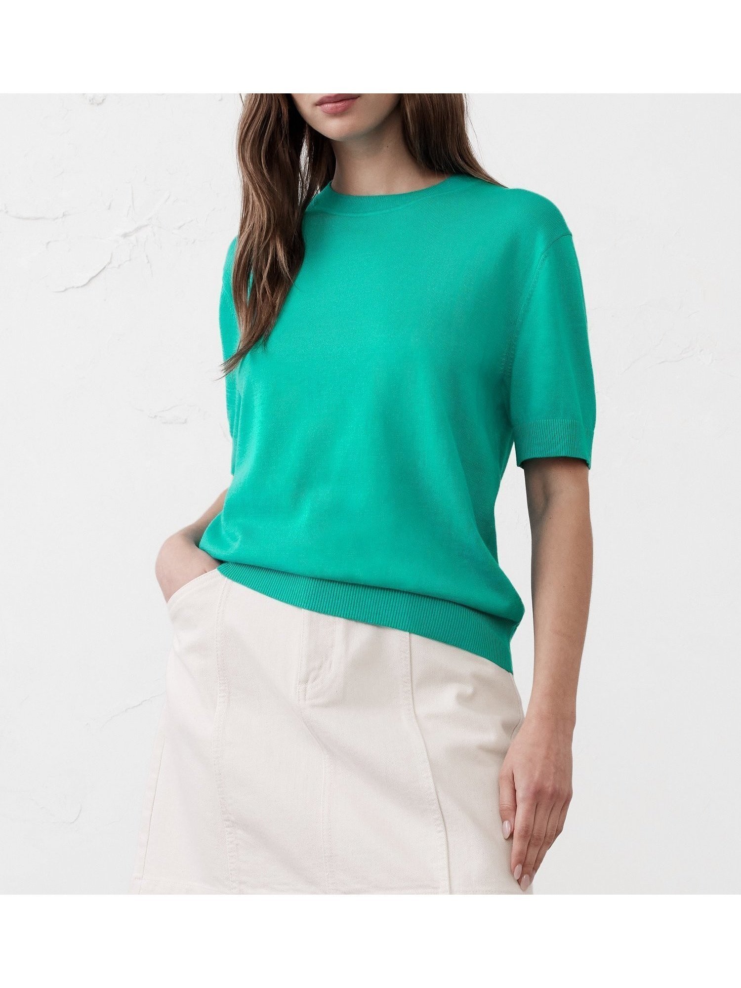 【バナナリパブリック ファクトリーストア/BANANA REPUBLIC FACTORY STORE】のBANANA REPUBLIC FACTORY STORE ショートスリーブ セーター インテリア・キッズ・メンズ・レディースファッション・服の通販 founy(ファニー) 　ファッション　Fashion　レディースファッション　Ladies' Fashion Online　ショート　Short　スリーブ　Sleeve　セーター　Sweater　ミックス　Mix　OLYMPUS_TURQUOISE|ID: prp329100004544522 ipo3291000000032660972