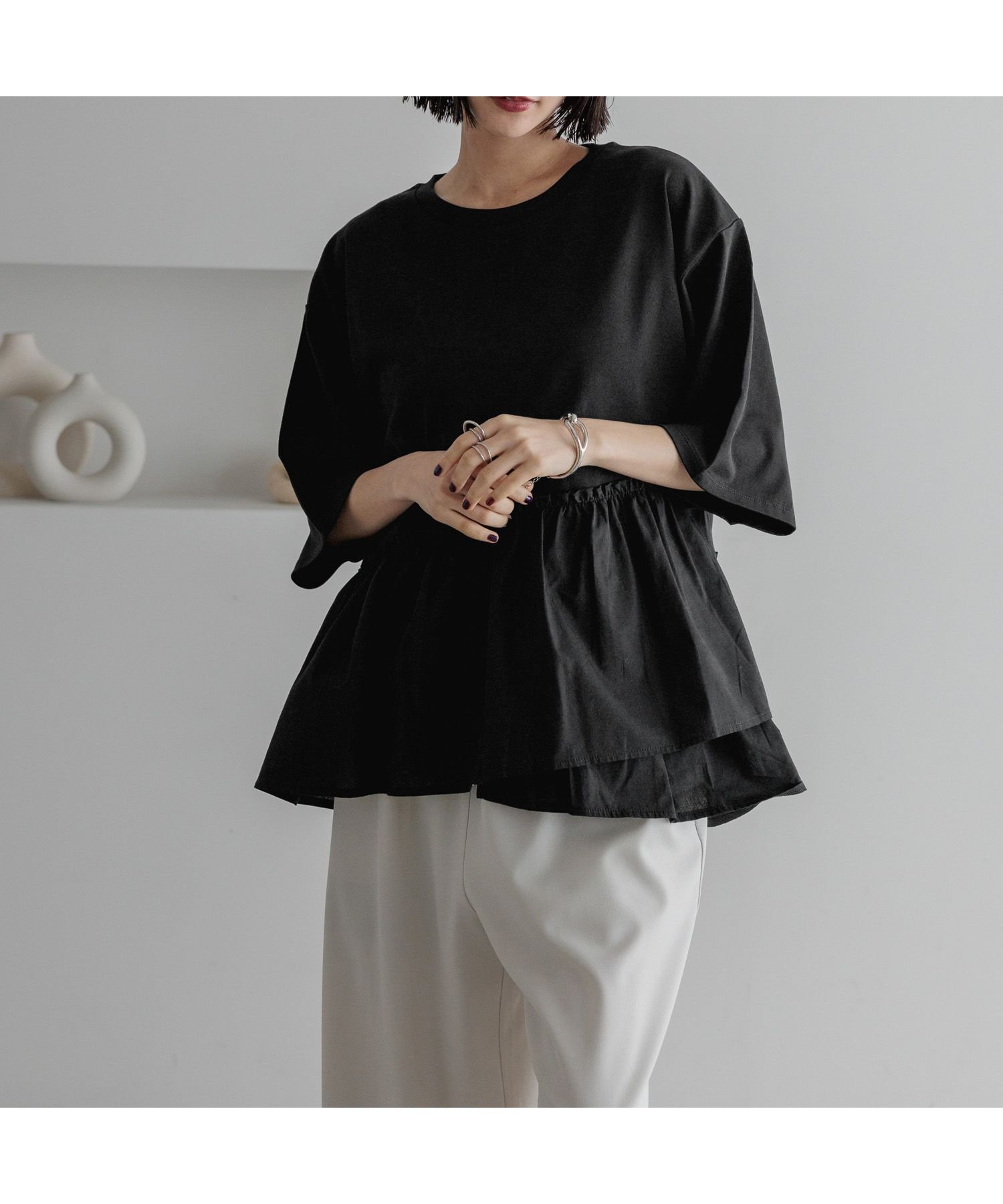 【ローリーズファーム/LOWRYS FARM】のカイテキキノウチュニックSS インテリア・キッズ・メンズ・レディースファッション・服の通販 founy(ファニー) 　ファッション　Fashion　レディースファッション　WOMEN　トップス・カットソー　Tops/Tshirt　カットソー　Cut And Sew　ボトム　Bottom　ブラック09|ID: prp329100004544872 ipo3291000000032341699