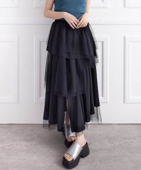【クリア/clear】のチュールドッキングランダムスカート 人気、トレンドファッション・服の通販 founy(ファニー) ファッション Fashion レディースファッション WOMEN スカート Skirt ジャケット Jacket チュール Tulle トレンド Trend ドッキング Docking フェミニン Feminine ランダム Random |ID:prp329100004545125