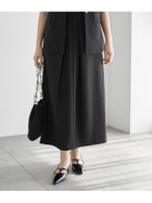 【テチチ/Te chichi】の麻調フロントホックタックナロースカート(セットアップ可) ブラック|ID: prp329100004545180 ipo3291000000032606107