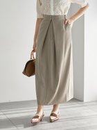 【テチチ/Te chichi】の麻調フロントホックタックナロースカート(セットアップ可) モカ|ID: prp329100004545180 ipo3291000000032606109