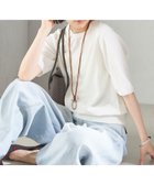 【シップス フォー ウィメン/SHIPS】の接触冷感 / 手洗い可能 アイスコットン ショート スリーブ プルオーバー オフホワイト|ID:prp329100004545219