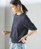 【シップス フォー ウィメン/SHIPS】の接触冷感 / 手洗い可能 アイスコットン ショート スリーブ プルオーバー ネイビー|ID:prp329100004545219