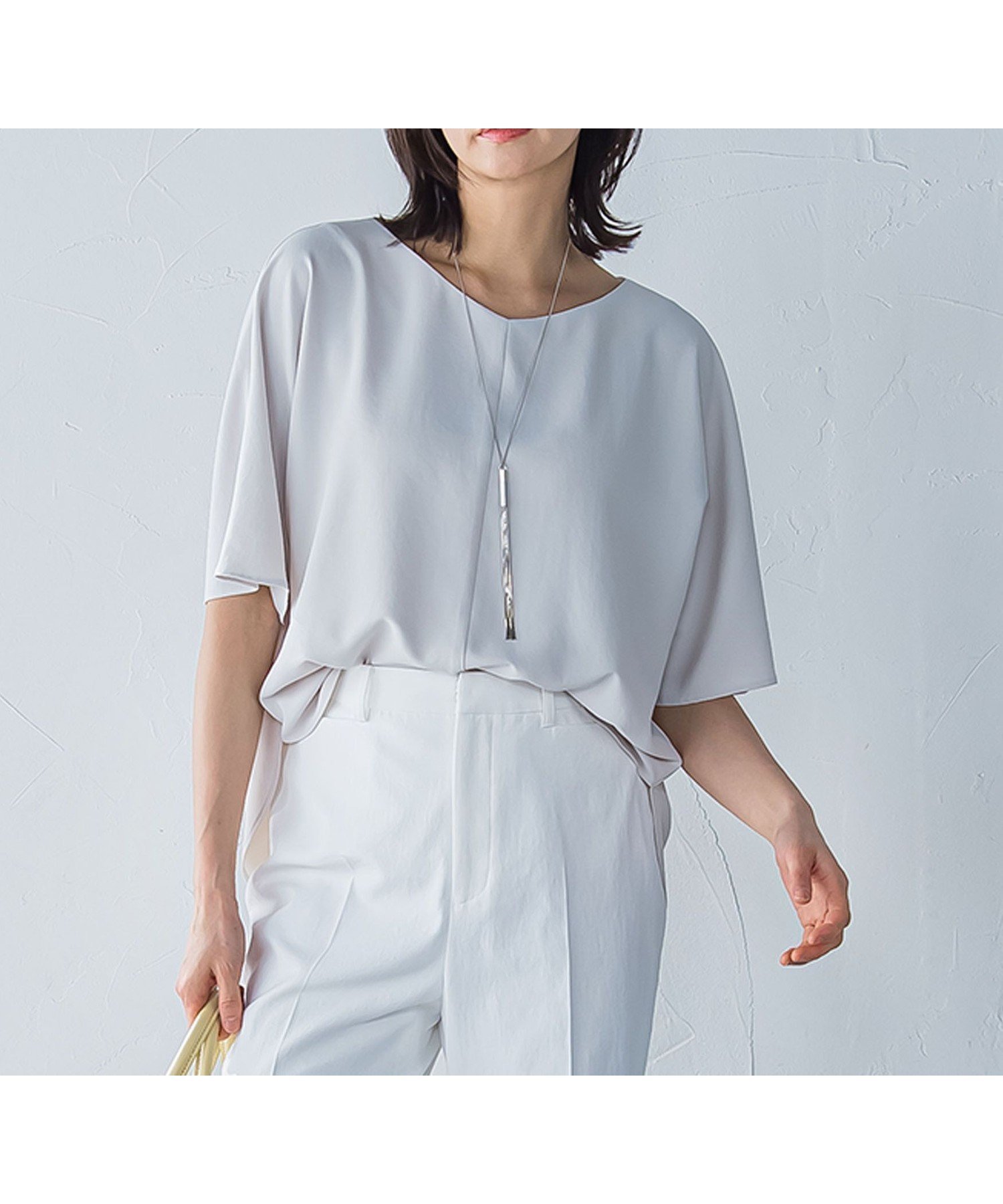 【ロートレ アモン/LAUTRE AMONT】のキレイ*リラックス ハーフスリーブブラウス≪洗濯機で洗える≫ インテリア・キッズ・メンズ・レディースファッション・服の通販 founy(ファニー) 　ファッション　Fashion　レディースファッション　Ladies' Fashion Online　トップス・カットソー　Tops/Tshirt　シャツ/ブラウス　Shirts/Blouses　ドレープ　Drape　リラックス　Relax　エレガント 上品　Elegant　人気　Popularity　吸水　Water Absorption　夏　Summer　洗える　Washable　ベージュ|ID: prp329100004545225 ipo3291000000032611683
