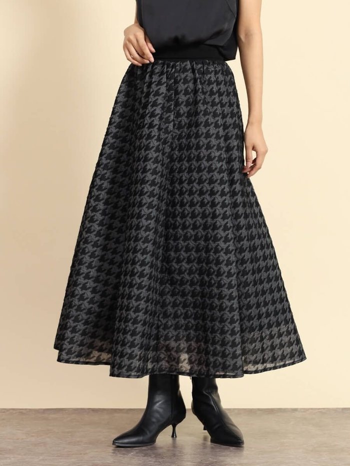 【ヴァン/Vin】のフロッキー千鳥柄フレアスカート インテリア・キッズ・メンズ・レディースファッション・服の通販 founy(ファニー) https://founy.com/ ファッション Fashion レディースファッション Fashion for Women スカート Skirts Aライン・フレアスカート A-Line & Flared Skirts ジャケット Jacket, Outerwear フレア Flare, Flared リラックス Relax, Relaxed Fit エレガント 上品 Elegant |ID: prp329100004545234 ipo3291000000032664868