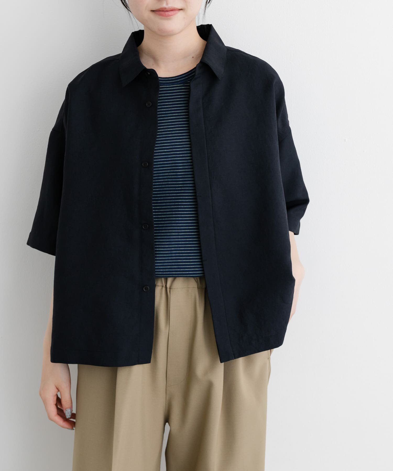 【アーバンリサーチ ドアーズ/URBAN RESEARCH DOORS】のFORK SPOON ツイルフライフロントシャツ インテリア・キッズ・メンズ・レディースファッション・服の通販 founy(ファニー) 　ファッション　Fashion　レディースファッション　WOMEN　トップス・カットソー　Tops/Tshirt　シャツ/ブラウス　Shirts/Blouses　2025年　2025　2025春夏・S/S　Ss,Spring/Summer,2025　おすすめ　Recommend　ツイル　Twill　フロント　Front　ベーシック　Basic　夏　Summer　定番　Standard　旅行　Travel　S/S・春夏　Ss・Spring/Summer　羽織　Haori　NAVY|ID: prp329100004545254 ipo3291000000032473522