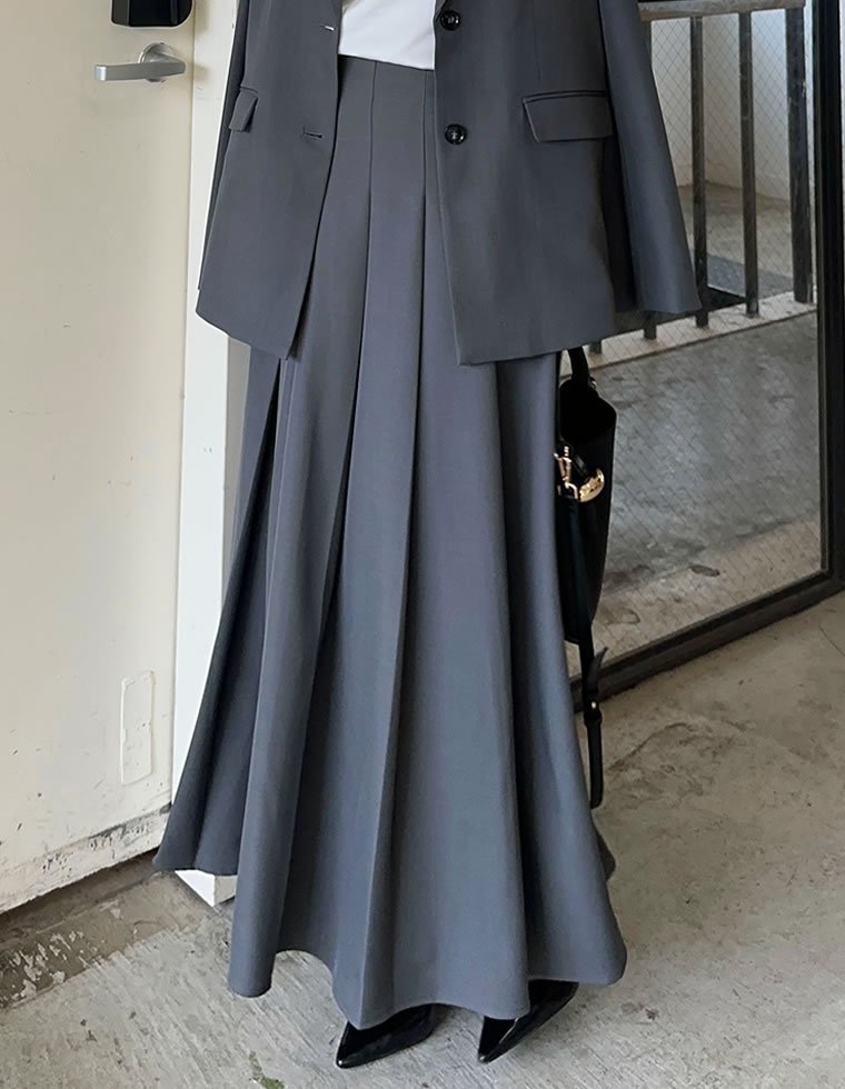 【リエディ/Re:EDIT】のストレッチミックスツイルプリーツスカート インテリア・キッズ・メンズ・レディースファッション・服の通販 founy(ファニー) 　ファッション　Fashion　レディースファッション　Fashion for Women　スカート　Skirts　プリーツスカート / 上品フェミニンスタイル　Pleated Skirts　コンパクト　Compact, Small Size　ジップ　Zip, Zipper　ジャケット　Jacket, Outerwear　ストレッチ　Stretch, Stretchy Fabric　スリット　Slit, Slit Detail　セットアップ　Set-Up, Coordinated Outfit　ツイル　Twist, Twisted Detail　ドッキング　Docking, Mixed Material　バランス　Balance, Style Balance　ビスチェ　Bustier, Corset Top　フロント　Front, Front Design　プリーツ　Pleats, Pleated　ベスト　Vest, Waistcoat　ミックス　Mix, Mixed Style　ロング　Long, Long-Length　おすすめ　Recommended / Our Picks　エレガント 上品　Elegant　セレモニー　Ceremony　入学式　Entrance Ceremony　卒業式　Graduation Ceremony　チャコールグレー|ID: prp329100004545255 ipo3291000000033565335