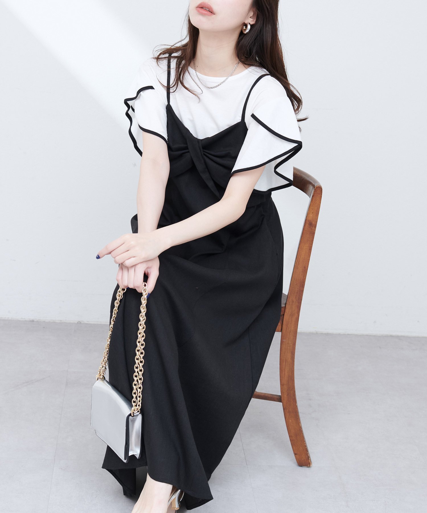 【ナチュラルクチュール/natural couture】のosonoリネン混ねじりキャミワンピース インテリア・キッズ・メンズ・レディースファッション・服の通販 founy(ファニー) 　ファッション　Fashion　レディースファッション　Ladies' Fashion Online　ワンピース　Dress　キャミワンピース　No Sleeve Dresses　インナー　Inner　キャミワンピース　Cami Dress　ギャザー　Gather　とろみ　Thickness　フレア　Flare　ポケット　Pocket　羽織　Haori　リネン　Linen　リブニット　Rib Knit　リボン　Ribbon　ロング　Long　おすすめ　Recommend　夏　Summer　エレガント 上品　Elegant　2025年　2025　2025春夏・S/S　Ss,Spring/Summer,2025　ブラック|ID: prp329100004545271 ipo3291000000032588852