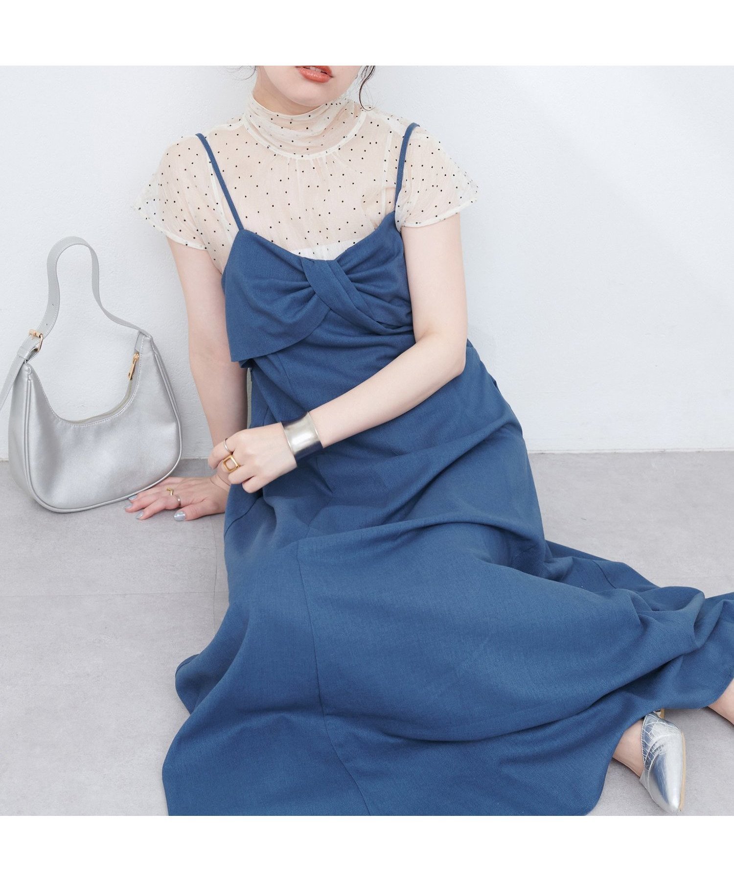 【ナチュラルクチュール/natural couture】のosonoリネン混ねじりキャミワンピース インテリア・キッズ・メンズ・レディースファッション・服の通販 founy(ファニー) 　ファッション　Fashion　レディースファッション　Ladies' Fashion Online　ワンピース　Dress　キャミワンピース　No Sleeve Dresses　インナー　Inner　キャミワンピース　Cami Dress　ギャザー　Gather　とろみ　Thickness　フレア　Flare　ポケット　Pocket　羽織　Haori　リネン　Linen　リブニット　Rib Knit　リボン　Ribbon　ロング　Long　おすすめ　Recommend　夏　Summer　エレガント 上品　Elegant　2025年　2025　2025春夏・S/S　Ss,Spring/Summer,2025　ブルー|ID: prp329100004545271 ipo3291000000032588855