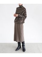 【ラシュッド/LASUD】のウエスト切替ニットワンピース ブラウン|ID: prp329100004545310 ipo3291000000032117047