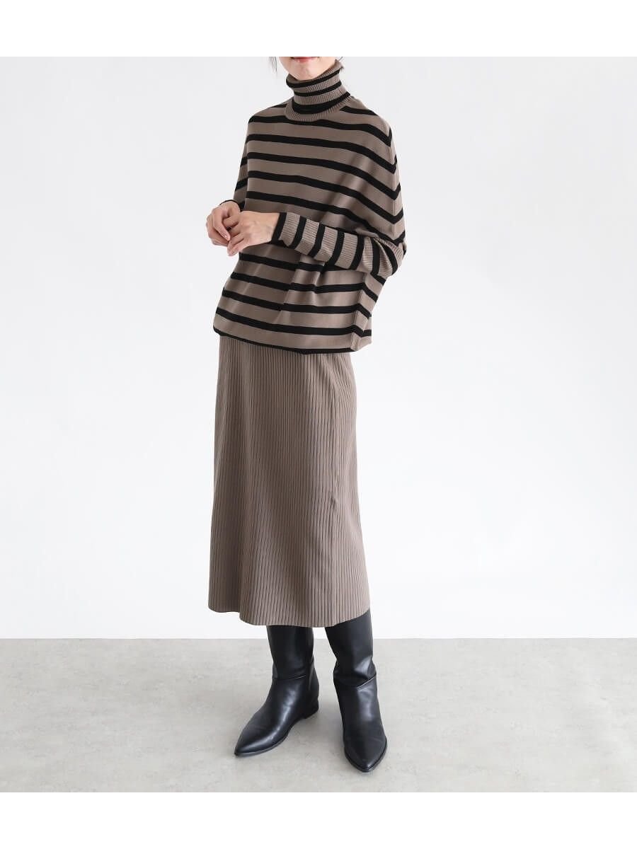 【ラシュッド/LASUD】のウエスト切替ニットワンピース インテリア・キッズ・メンズ・レディースファッション・服の通販 founy(ファニー) 　ファッション　Fashion　レディースファッション　WOMEN　ワンピース　Dress　ニットワンピース　Knit Dresses　おすすめ　Recommend　ブラウジング　Browsing　ボーダー　Border　人気　Popularity　切替　Switching　定番　Standard　楽ちん　Easy　無地　Plain Color　ブラウン|ID: prp329100004545310 ipo3291000000032117047
