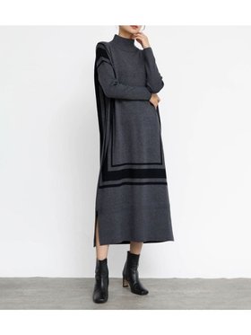 【ラシュッド/LASUD】のバイカラースクエアデザインニットワンピース 人気、トレンドファッション・服の通販 founy(ファニー) ファッション Fashion レディースファッション Fashion for Women ワンピース Dresses ニットワンピース Knit Dresses おすすめ Recommended / Our Picks ショート Short, Short Length スクエア Square, Square Shape スリット Slit, Slit Detail ハイネック High Neck, Mock Neck ベスト Vest, Waistcoat |ID:prp329100004545316