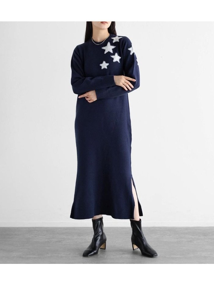 【ラシュッド/LASUD】のスターモチーフニットワンピース インテリア・キッズ・メンズ・レディースファッション・服の通販 founy(ファニー) https://founy.com/ ファッション Fashion レディースファッション WOMEN ワンピース Dress ニットワンピース Knit Dresses おすすめ Recommend ショート Short ベスト Vest ロング Long |ID: prp329100004545334 ipo3291000000032117147