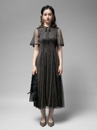 【ラシュッド/LASUD】のパイピングドットドレス ブラック|ID: prp329100004545348 ipo3291000000032721872