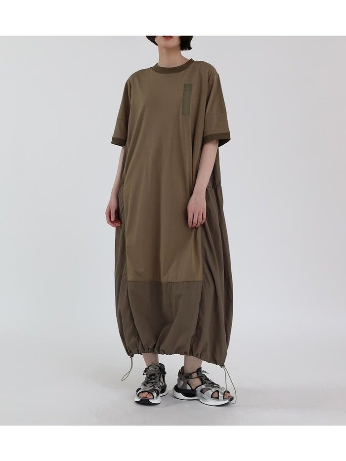 【ラシュッド/LASUD】のドロストバルーンワンピース インテリア・キッズ・メンズ・レディースファッション・服の通販 founy(ファニー) https://founy.com/ ファッション Fashion レディースファッション Fashion for Women ワンピース Dresses ドッキング Docking, Mixed Material バルーン Balloon, Balloon Silhouette |ID: prp329100004545354 ipo3291000000032722174