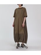 【ラシュッド/LASUD】のドロストバルーンワンピース ダークカーキ|ID: prp329100004545354 ipo3291000000032722175