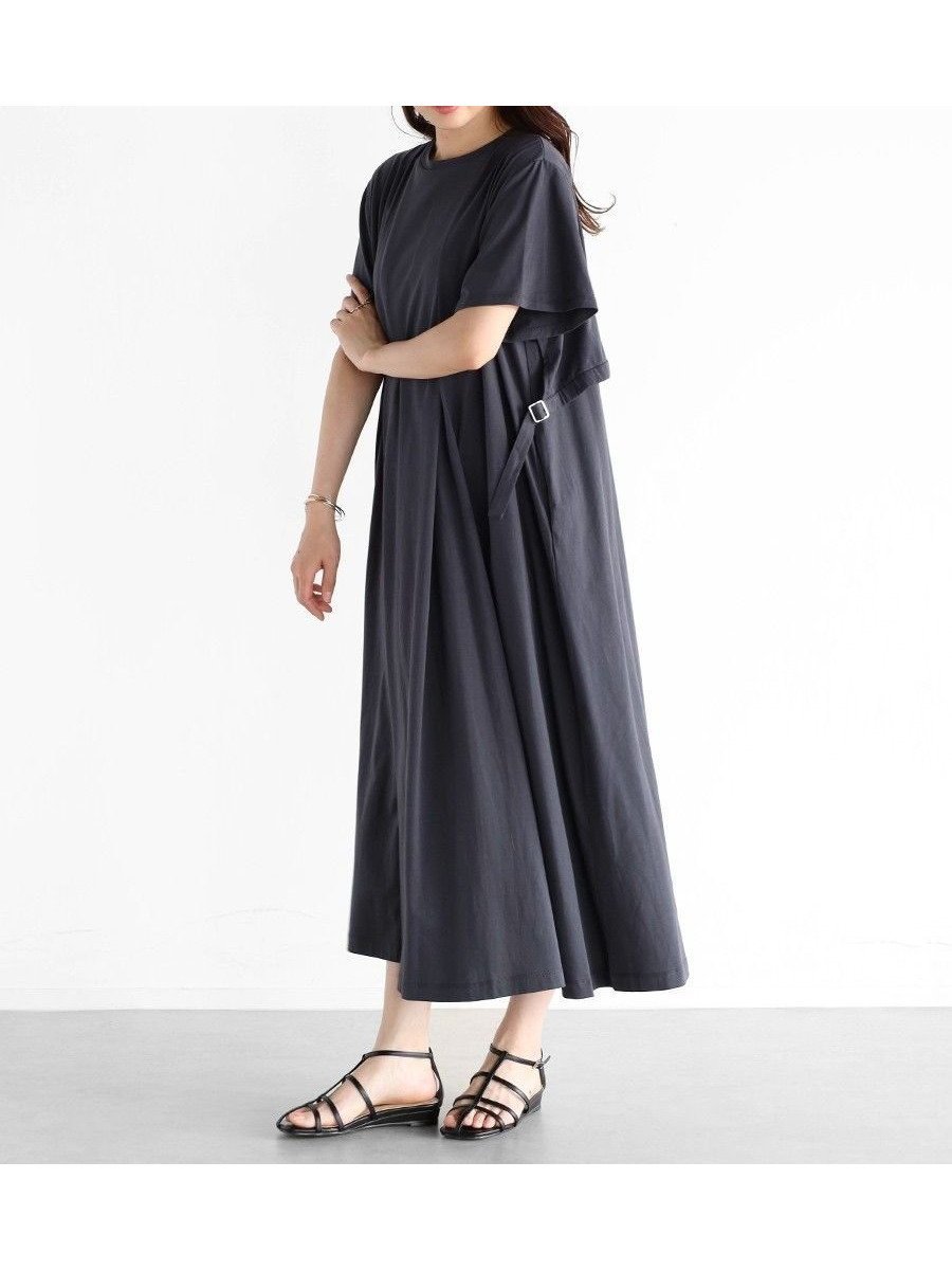 【ヴァン/Vin】のレイヤードライクワンピース インテリア・キッズ・メンズ・レディースファッション・服の通販 founy(ファニー) 　ファッション　Fashion　レディースファッション　Fashion for Women　ワンピース　Dresses　チャコールグレー|ID: prp329100004545366 ipo3291000000032666103