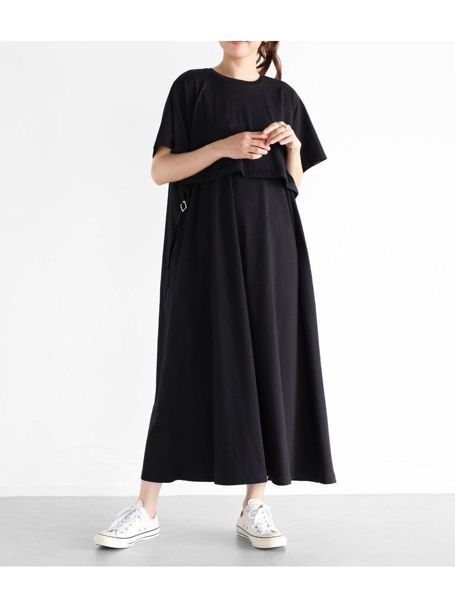 【ヴァン/Vin】のレイヤードライクワンピース インテリア・キッズ・メンズ・レディースファッション・服の通販 founy(ファニー) 　ファッション　Fashion　レディースファッション　Fashion for Women　ワンピース　Dresses　ブラック|ID: prp329100004545366 ipo3291000000032666104