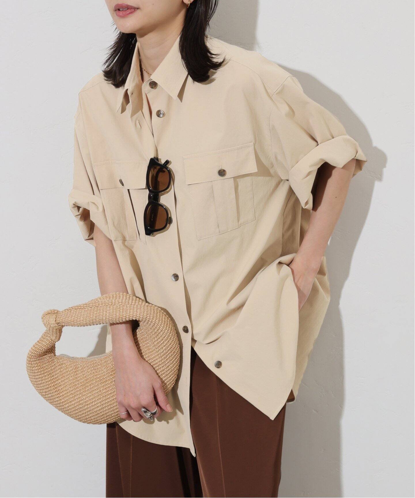 【ジャーナルスタンダード/JOURNAL STANDARD】の【 FUNCTION】【接触冷感/UVカット/洗える】 サファリシャツ インテリア・キッズ・メンズ・レディースファッション・服の通販 founy(ファニー) 　ファッション　Fashion　レディースファッション　Ladies' Fashion Online　トップス・カットソー　Tops/Tshirt　シャツ/ブラウス　Shirts/Blouses　2025年　2025　2025春夏・S/S　Ss,Spring/Summer,2025　おすすめ　Recommend　インナー　Inner　タイプライター　Typewriter　トレンド　Trend　ビッグ　Big　洗える　Washable　軽量　Lightweight　ベージュ|ID: prp329100004545397 ipo3291000000032660315