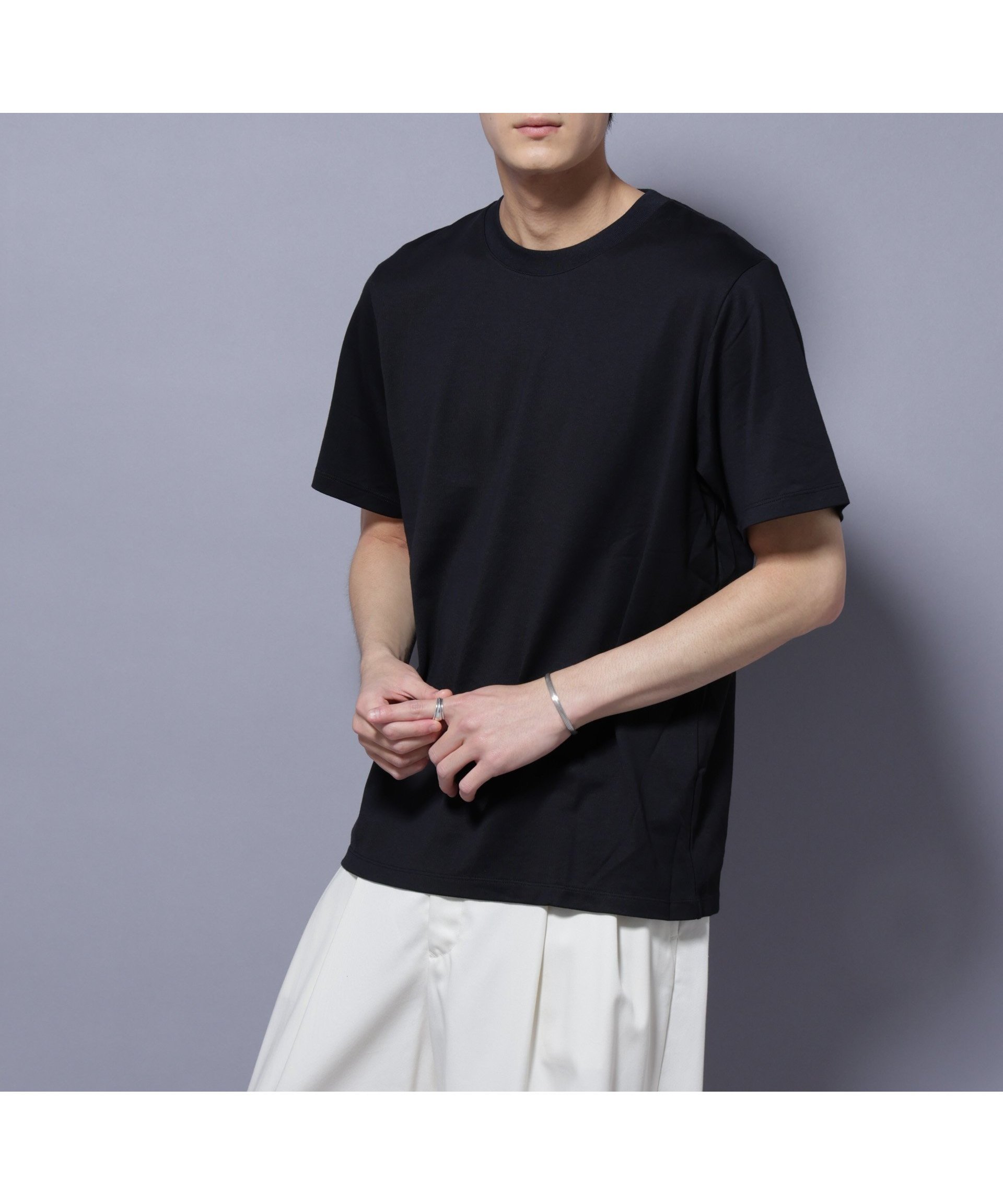 【ナノ ユニバース/nano universe / MEN】のAnti Soaked 汗染み防止 クルーネック レギュラーシルエットTシャツ インテリア・キッズ・メンズ・レディースファッション・服の通販 founy(ファニー) 　ファッション　Fashion　メンズファッション　Fashion for Men　今季　This Season, Current Season　吸水　Absorbent, Quick-Dry　定番　Standard, Basic Item　ビッグ　Big, Oversized　メンズ　Men's, Menswear　レギュラー　Regular, Standard Fit　エレガント 上品　Elegant　2025年　2025　2025春夏・S/S　Spring/Summer 2025 SS25　ブラック|ID: prp329100004545426 ipo3291000000033180817