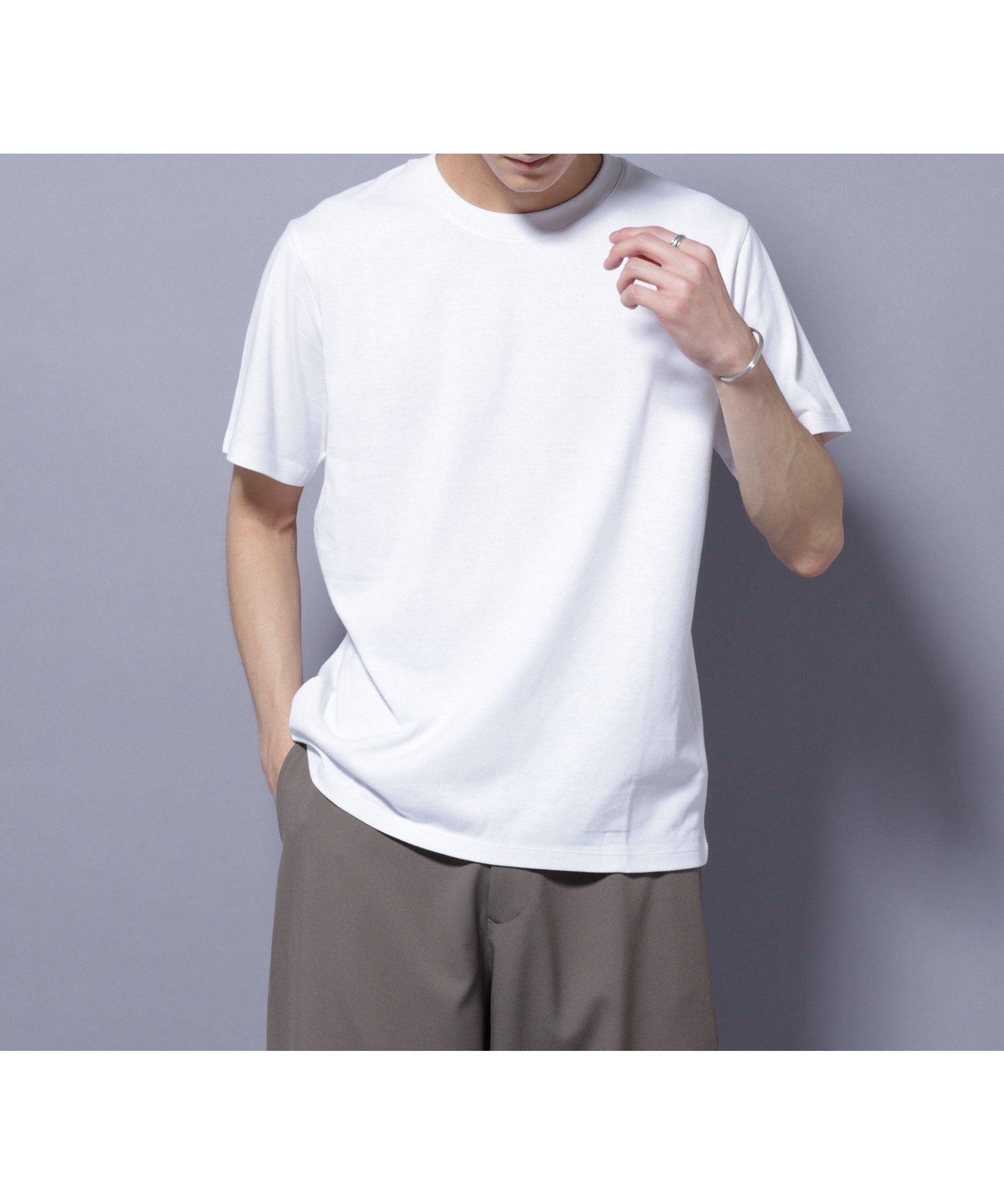 【ナノ ユニバース/nano universe / MEN】のAnti Soaked 汗染み防止 クルーネック レギュラーシルエットTシャツ インテリア・キッズ・メンズ・レディースファッション・服の通販 founy(ファニー) 　ファッション　Fashion　メンズファッション　Fashion for Men　今季　This Season, Current Season　吸水　Absorbent, Quick-Dry　定番　Standard, Basic Item　ビッグ　Big, Oversized　メンズ　Men's, Menswear　レギュラー　Regular, Standard Fit　エレガント 上品　Elegant　2025年　2025　2025春夏・S/S　Spring/Summer 2025 SS25　ホワイト|ID: prp329100004545426 ipo3291000000033180818