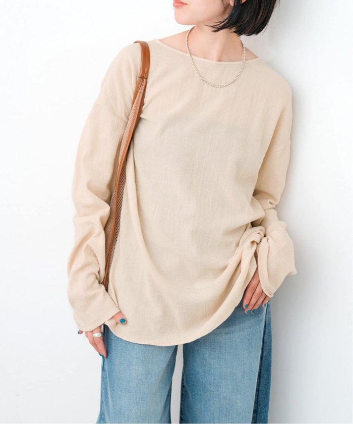 【スピック&スパン/Spick & Span】のコットンクレープルーズプルオーバー インテリア・キッズ・メンズ・レディースファッション・服の通販 founy(ファニー) https://founy.com/ ファッション Fashion レディースファッション Ladies' Fashion Online トップス・カットソー Tops/Tshirt プルオーバー Pullover インド India インナー Inner カットソー Cut And Sew シアー Sheer スリット Slit |ID: prp329100004545517 ipo3291000000032652016