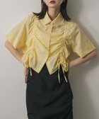 【センスオブプレイス/SENSE OF PLACE by URBAN RESEARCH】のクロップドシャーリングシャツ(半袖) YEL×WHT|ID: prp329100004545518 ipo3291000000033557143
