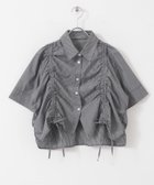 【センスオブプレイス/SENSE OF PLACE by URBAN RESEARCH】のクロップドシャーリングシャツ(半袖) CHA×WHT|ID: prp329100004545518 ipo3291000000033557145