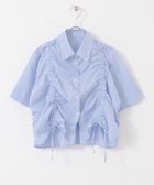 【センスオブプレイス/SENSE OF PLACE by URBAN RESEARCH】のクロップドシャーリングシャツ(半袖) BLU×WHT|ID: prp329100004545518 ipo3291000000033557147