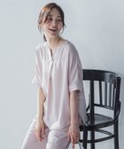 【ロートレ アモン/LAUTRE AMONT】の【WEB限定】サテンフィールキーネックブラウス≪セットアップ対応/洗濯機で洗える≫ ピンク|ID: prp329100004545559 ipo3291000000032659451