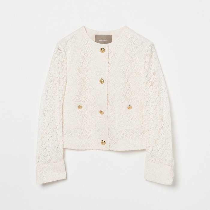 【エリオポール/heliopole】のEMBROIDERY LACE JACKET インテリア・キッズ・メンズ・レディースファッション・服の通販 founy(ファニー) https://founy.com/ ファッション Fashion レディースファッション Ladies' Fashion Online アウター Coat Outerwear ジャケット Jackets オーガンジー Organdy ショート Short ジャケット Jacket レース Race |ID: prp329100004545610 ipo3291000000032646833