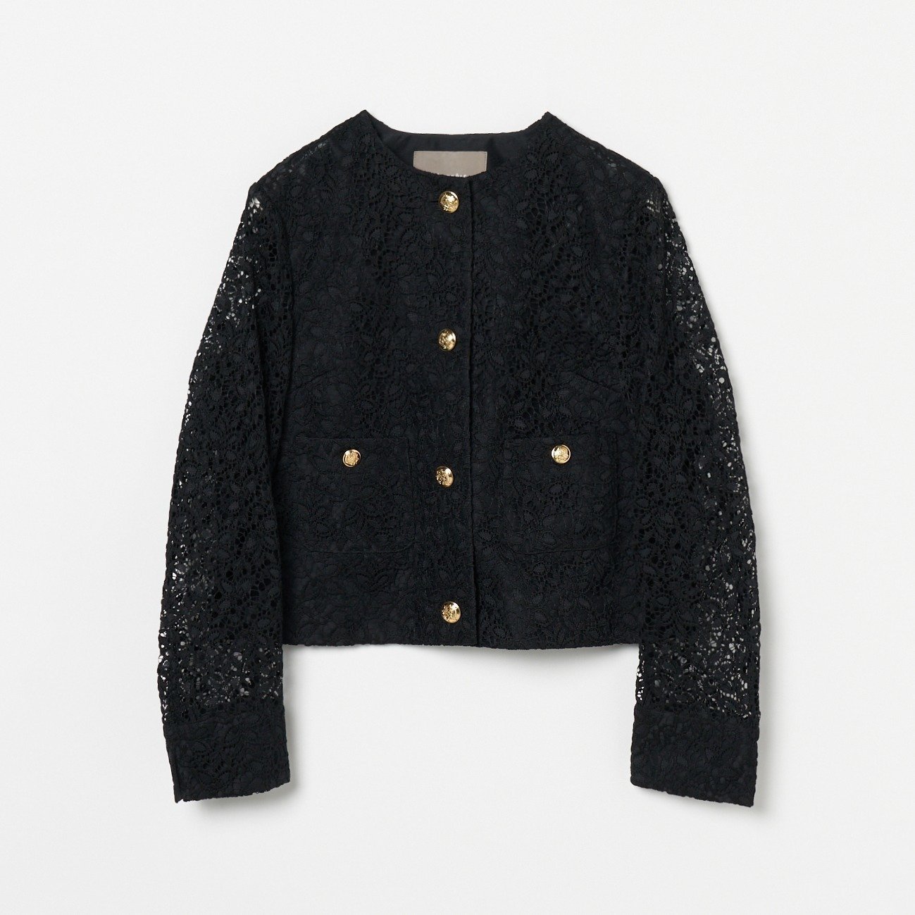 【エリオポール/heliopole】のEMBROIDERY LACE JACKET インテリア・キッズ・メンズ・レディースファッション・服の通販 founy(ファニー) 　ファッション　Fashion　レディースファッション　Ladies' Fashion Online　アウター　Coat Outerwear　ジャケット　Jackets　オーガンジー　Organdy　ショート　Short　ジャケット　Jacket　レース　Race　ブラック|ID: prp329100004545610 ipo3291000000032646837