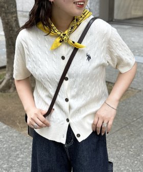 【シーピーシーエム/CPCM】の【U.S. POLO ASSN.】ケーブルニット半袖カーディガン 人気、トレンドファッション・服の通販 founy(ファニー) ファッション Fashion レディースファッション WOMEN トップス・カットソー Tops/Tshirt ニット Knit Tops カーディガン Cardigans アクセサリー Accessories イタリア Italy 腕時計 Watch カーディガン Cardigan コレクション Collection シンプル Simple スニーカー Sneakers なめらか Smooth 半袖 Short Sleeve 羽織 Haori メンズ Mens リラックス Relax ワイド Wide ワンポイント One Point おすすめ Recommend 夏 Summer エレガント 上品 Elegant |ID:prp329100004545652