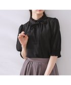 【クチュール ブローチ/Couture Brooch】の【5分袖・通勤】リボンタイ付きピコフリル5分袖ブラウス 人気、トレンドファッション・服の通販 founy(ファニー) ファッション Fashion レディースファッション WOMEN トップス・カットソー Tops/Tshirt シャツ/ブラウス Shirts/Blouses おすすめ Recommend シャーリング Shirring ジョーゼット Georgette フリル Frills フロント Front リボン Ribbon 夏 Summer ビジネス 仕事 通勤 Business thumbnail ブラック|ID: prp329100004545661 ipo3291000000032360823