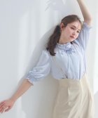 【クチュール ブローチ/Couture Brooch】の【5分袖・通勤】リボンタイ付きピコフリル5分袖ブラウス 人気、トレンドファッション・服の通販 founy(ファニー) ファッション Fashion レディースファッション WOMEN トップス・カットソー Tops/Tshirt シャツ/ブラウス Shirts/Blouses おすすめ Recommend シャーリング Shirring ジョーゼット Georgette フリル Frills フロント Front リボン Ribbon 夏 Summer ビジネス 仕事 通勤 Business thumbnail サックスブルー|ID: prp329100004545661 ipo3291000000032360825