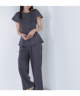 【ナチュラル ビューティー ベーシック/NATURAL BEAUTY BASIC】のケープカラーブラウス パンツ 人気、トレンドファッション・服の通販 founy(ファニー) ファッション Fashion レディースファッション WOMEN パンツ Pants ストレート Straight ツイル Twill フィット Fit フレア Flare ペプラム Peplum |ID:prp329100004545711