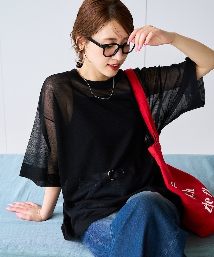 【フリークスストア/FREAK'S STORE】のハンド ウォッシャブル リネン ミックス シアー 半袖 TEE(ニット)【限定展開】 25SS インテリア・キッズ・メンズ・レディースファッション・服の通販 founy(ファニー) 　ファッション　Fashion　レディースファッション　WOMEN　トップス・カットソー　Tops/Tshirt　ニット　Knit Tops　イエロー　Yellow　インナー　Inner　ウォッシャブル　Washable　サマー　Summer　シアー　Sheer　ハンド　Hand　ビッグ　Big　ビビッド　Vivid　プリント　Print　半袖　Short Sleeve　ミックス　Mix　リネン　Linen　ワイド　Wide　S/S・春夏　Ss・Spring/Summer　おすすめ　Recommend　夏　Summer　エレガント 上品　Elegant　2025年　2025　2025春夏・S/S　Ss,Spring/Summer,2025　ブラック|ID: prp329100004545723 ipo3291000000032361576