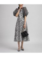 【ラシュッド/LASUD】のバルーンスリーブフラワー刺繍ドレス ライトグレー|ID: prp329100004545726 ipo3291000000032723069