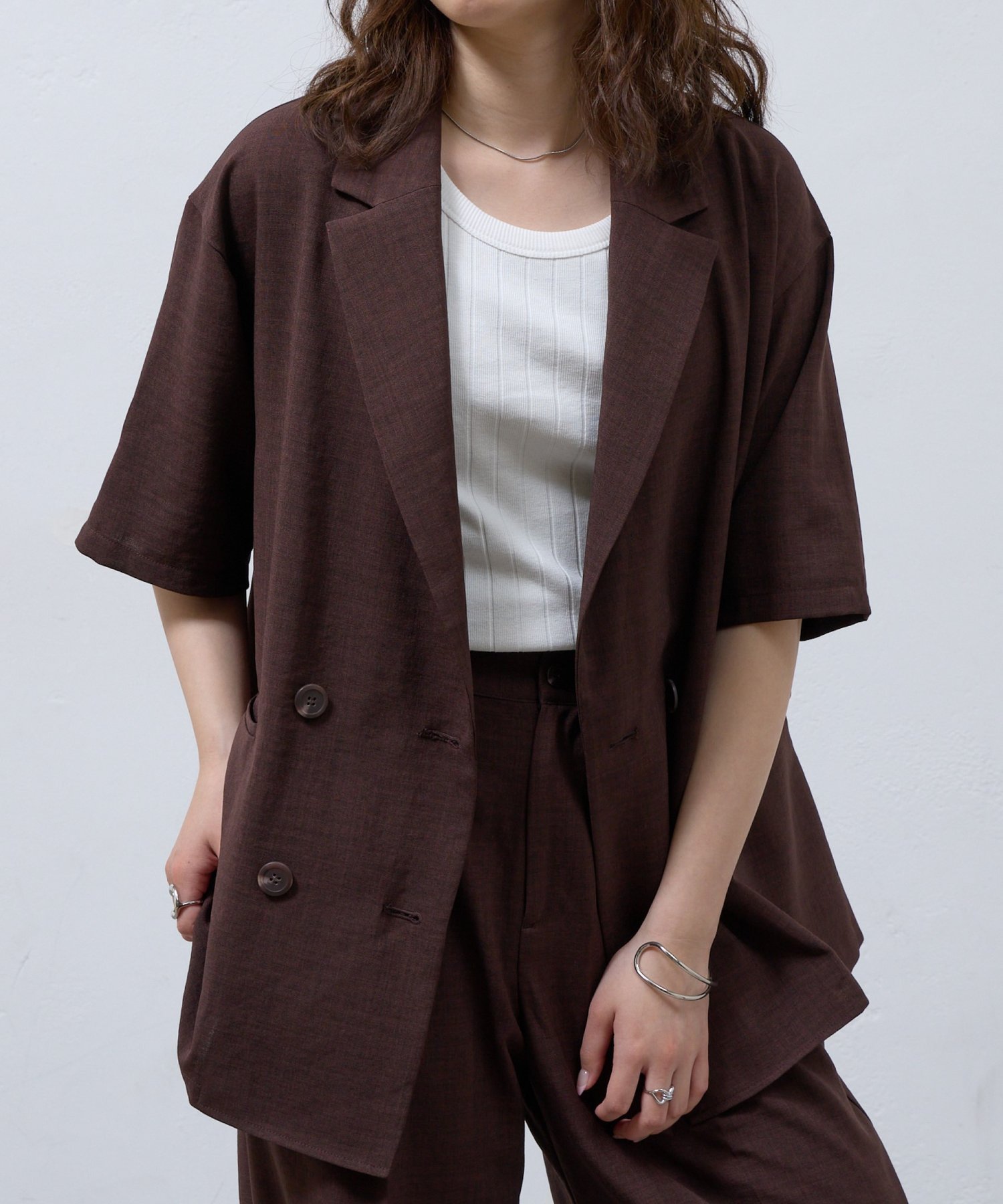 【コロニートゥーワンスリーナイン/COLONY 2139】のテックリネン半袖テーラードジャケット 人気、トレンドファッション・服の通販 founy(ファニー) 　ファッション　Fashion　レディースファッション　WOMEN　アウター　Coat Outerwear　ジャケット　Jackets　テーラードジャケット　Tailored Jackets　おすすめ　Recommend　ストレート　Straight　セットアップ　Set Up　バランス　Balance　ベーシック　Basic　リネン　Linen　半袖　Short Sleeve　羽織　Haori　 other-1|ID: prp329100004545752 ipo3291000000032345902