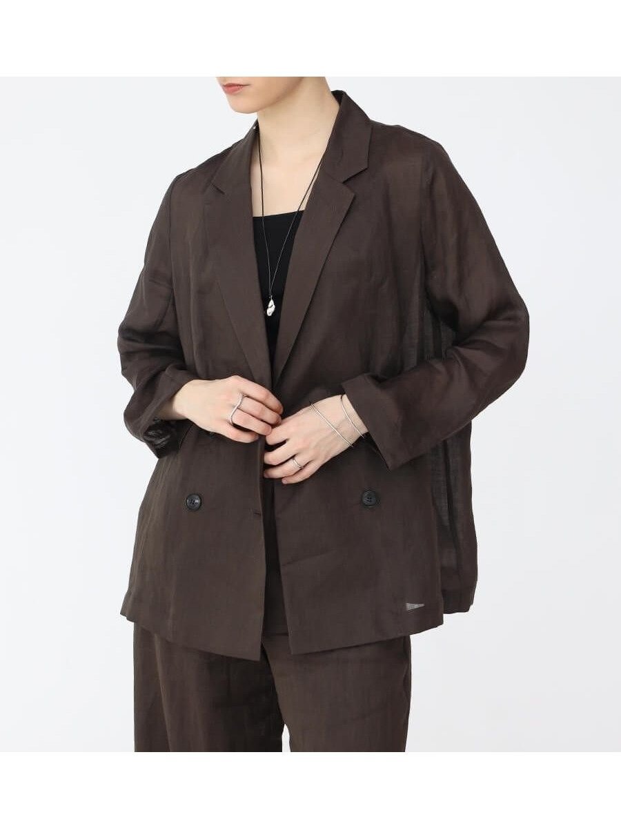 【ラシュッド/LASUD】のリネンテーラードジャケット 人気、トレンドファッション・服の通販 founy(ファニー) 　ファッション　Fashion　レディースファッション　WOMEN　アウター　Coat Outerwear　ジャケット　Jackets　テーラードジャケット　Tailored Jackets　サマー　Summer　ジャケット　Jacket　ダブル　Double　ベーシック　Basic　ロング　Long　エレガント 上品　Elegant　 other-1|ID: prp329100004545804 ipo3291000000032119879