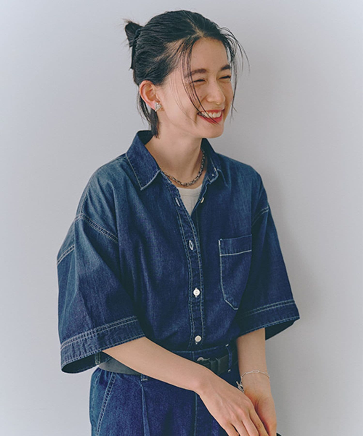 【スタディオ クリップ/studio CLIP】の【選べる着丈】ワイドデニムシャツ《CLIP denim》 インテリア・キッズ・メンズ・レディースファッション・服の通販 founy(ファニー) 　ファッション　Fashion　レディースファッション　WOMEN　トップス・カットソー　Tops/Tshirt　シャツ/ブラウス　Shirts/Blouses　おすすめ　Recommend　インディゴ　Indigo　ウォッシュ　Wash　スリーブ　Sleeve　デニム　Denim　バランス　Balance　ワイド　Wide　夏　Summer　春　Spring　S/S・春夏　Ss・Spring/Summer　羽織　Haori　インディゴ87|ID: prp329100004545833 ipo3291000000032253754