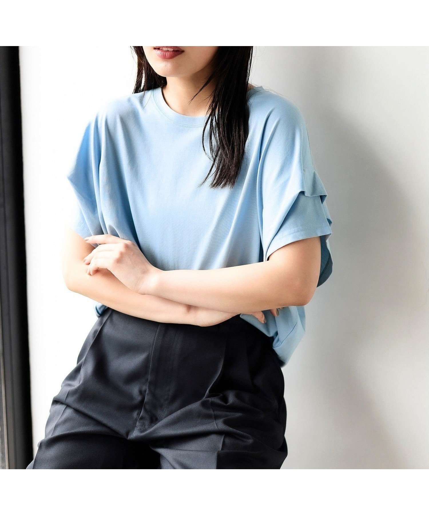 【ビームス ハート/BEAMS HEART】の【洗濯機洗い可】ビッグタック プルオーバー カットソー 25SS 半袖 コットン100% デザインスリーブ フェミニントップス インテリア・キッズ・メンズ・レディースファッション・服の通販 founy(ファニー) 　ファッション　Fashion　レディースファッション　WOMEN　トップス・カットソー　Tops/Tshirt　プルオーバー　Pullover　カットソー　Cut and Sewn　カットソー　Cut And Sew　サロペット　Overalls　シンプル　Simple　スキニー　Skinny　スリーブ　Sleeve　テーパード　Tapered　デニム　Denim　ビッグ　Big　フェミニン　Feminine　プリーツ　Pleats　ベスト　Vest　ボトム　Bottom　半袖　Short Sleeve　リラックス　Relax　ワイド　Wide　おすすめ　Recommend　2025年　2025　2025春夏・S/S　Ss,Spring/Summer,2025　SAX|ID: prp329100004545845 ipo3291000000032317916