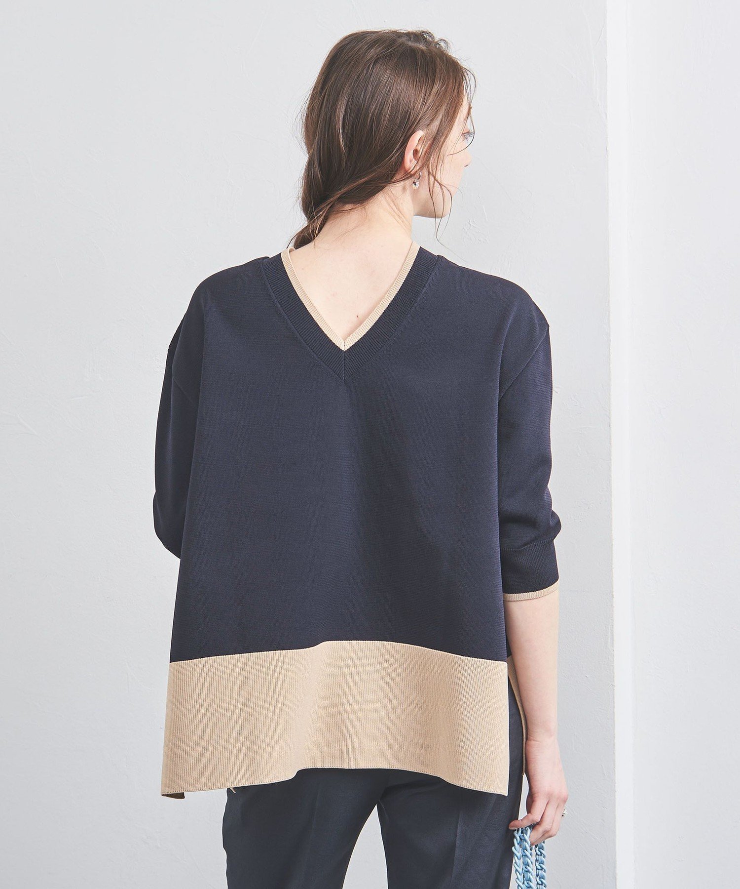 【ユナイテッドアローズ/UNITED ARROWS】のミニマル 2WAY 6SL ニット インテリア・キッズ・メンズ・レディースファッション・服の通販 founy(ファニー) 　ファッション　Fashion　レディースファッション　Fashion for Women　トップス・カットソー　Cut & Sew Tops　ニット　Knit Tops & Sweaters　カーディガン　Cardigan, Knitwear　ストレート　Straight, Straight Cut　スリット　Slit, Slit Detail　ボーダー　Border, Stripe　ラウンド　Round, Round Neck　人気　Popular, Best Seller　NAVY|ID: prp329100004545849 ipo3291000000033024485