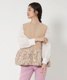 【ユナイテッドアローズ/UNITED ARROWS】のフラワー サテン コンビ ベスト 人気、トレンドファッション・服の通販 founy(ファニー) ファッション Fashion レディースファッション Fashion for Women アウター Coat / Outerwear Collection トップス・カットソー Cut & Sew Tops ベスト&ジレ / 重ね着スタイル Vests & Gilets おすすめ Recommended / Our Picks コンビ Combo, Combination Style サテン Satin, Glossy Fabric スリム Slim, Slim Fit チュール Tulip, Tulip Motif フラワー Flower, Floral ベスト Vest, Waistcoat ミラノリブ Milano Rib, Milano Stitch エレガント 上品 Elegant |ID:prp329100004545902