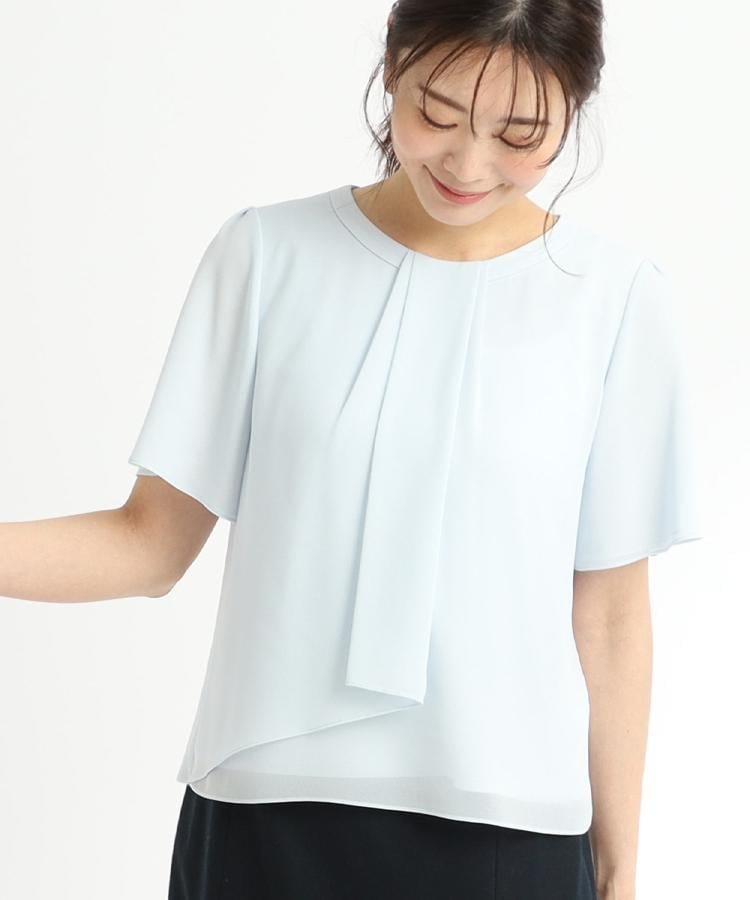 【リフレクト/Reflect】の【UVカット/接触冷感/マシンウォッシュ可能】タックデザインブラウス インテリア・キッズ・メンズ・レディースファッション・服の通販 founy(ファニー) 　ファッション　Fashion　レディースファッション　WOMEN　トップス・カットソー　Tops/Tshirt　シャツ/ブラウス　Shirts/Blouses　インナー　Inner　シルク　Silk　シンプル　Simple　ジャケット　Jacket　ジャージ　Jersey　サックスブルー|ID: prp329100004545910 ipo3291000000032374096