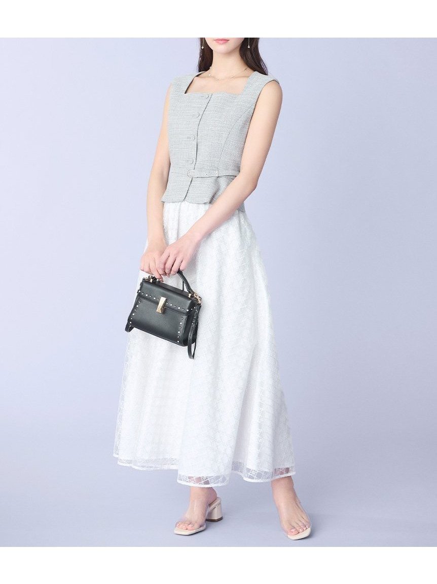 【セルフォード/CELFORD】の【限定カラーあり】ジレ チュールスカート 人気、トレンドファッション・服の通販 founy(ファニー) 　ファッション　Fashion　レディースファッション　Fashion for Women　アウター　Coat / Outerwear Collection　キルト　Quilt, Quilted Fabric　サマー　Summer, Summer Style　スクエア　Square, Square Shape　ツイード　Twill, Twill Weave　ノースリーブ　Sleeveless, No-Sleeve　パターン　Pattern, Design Print　ミックス　Mix, Mixed Style　エレガント 上品　Elegant　 other-1|ID: prp329100004545913 ipo3291000000032753751