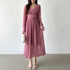 【ココモモ/COCOMOMO】のパーティードレス カシュクールワンピース 長袖ノースリーブ選べるタイプ 長袖・ピンク|ID: prp329100004545943 ipo3291000000033817323