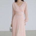 【ココモモ/COCOMOMO】のパーティードレス カシュクールワンピース 長袖ノースリーブ選べるタイプ 長袖・ライトピンク|ID: prp329100004545943 ipo3291000000034660054