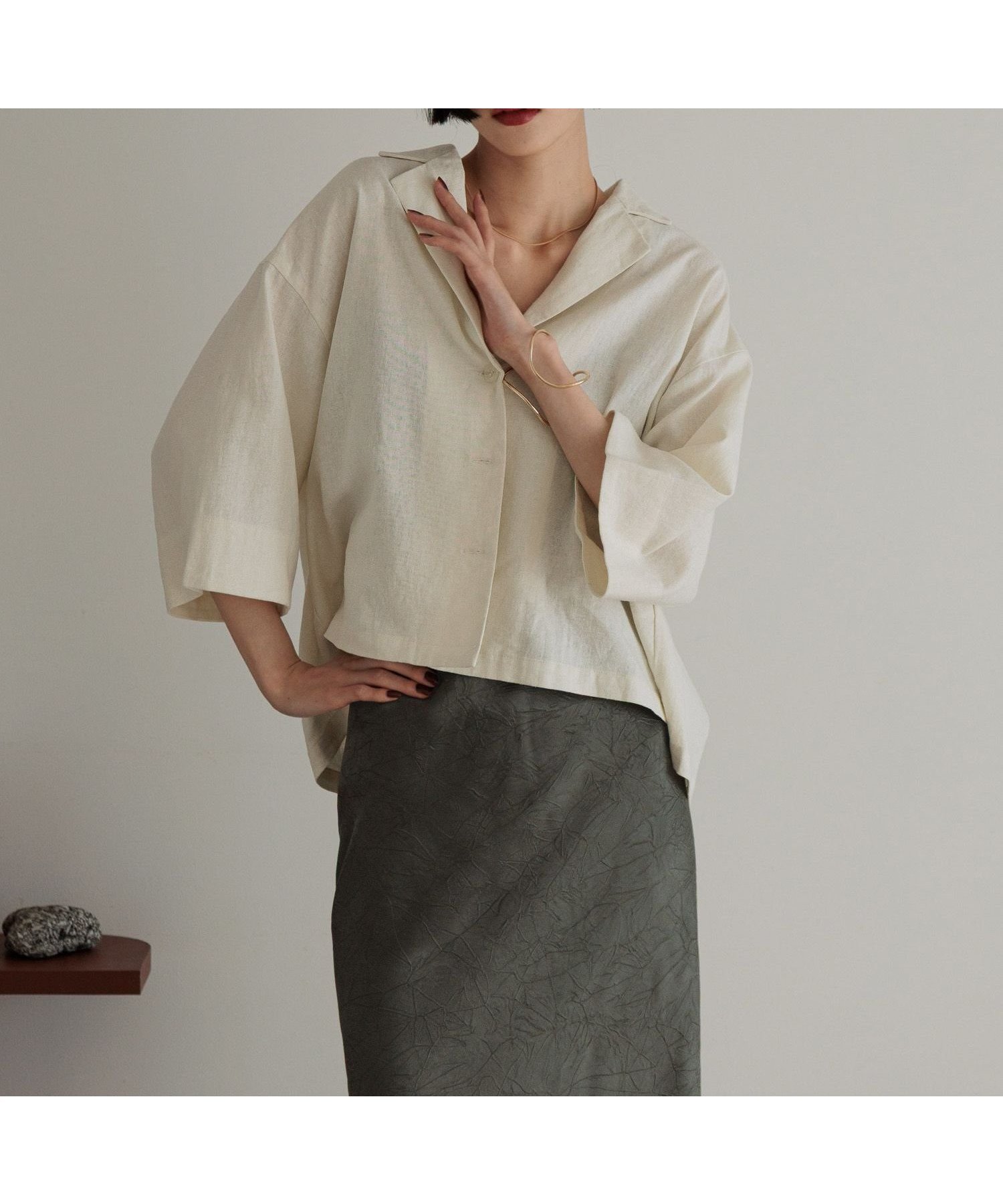 【ローリーズファーム/LOWRYS FARM】のノルマンディショートシャツ インテリア・キッズ・メンズ・レディースファッション・服の通販 founy(ファニー) 　ファッション　Fashion　レディースファッション　Ladies' Fashion Online　トップス・カットソー　Tops/Tshirt　シャツ/ブラウス　Shirts/Blouses　おすすめ　Recommend　キャミ　Cami　ショート　Short　バランス　Balance　フランス　France　リネン　Linen　ワイド　Wide　定番　Standard　アイボリー|ID: prp329100004546003 ipo3291000000032645043