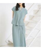 【ビーミングライフストアバイビームス/B:MING LIFE STORE by BEAMS】の【2点セット】スラブ テレコ セットアップ(S~M) 25SS リラックス 旅行 きれいめ 体型カバー 楽ちん GREYISH_BLUE|ID: prp329100004546005 ipo3291000000032636414